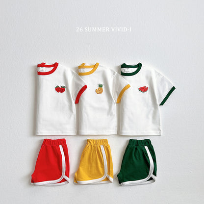 【PREORDER受付終了、ご希望はお問い合わせください。】99.Fruit Embroidery Raglan Set