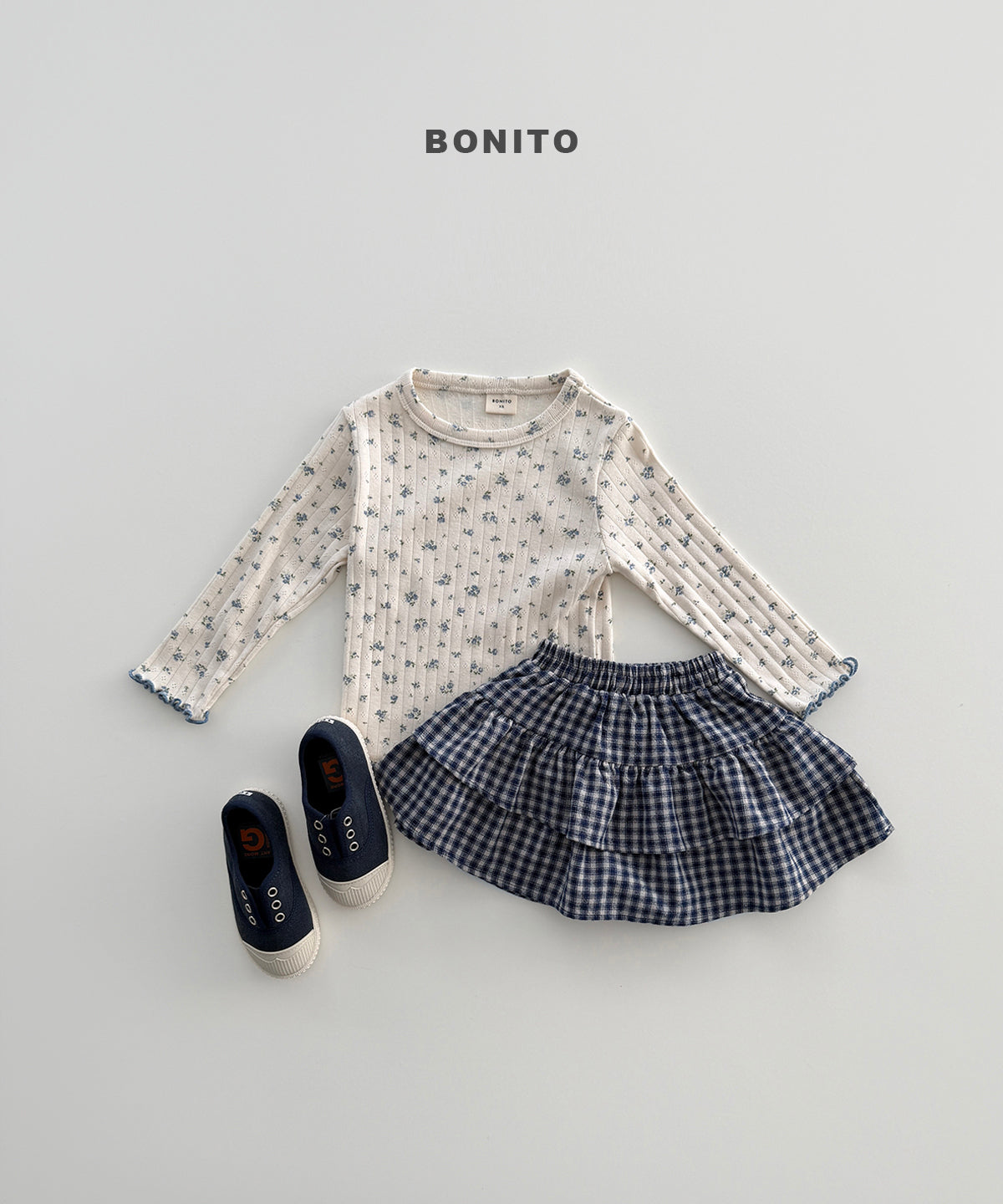 62.Check Tiered Skirt