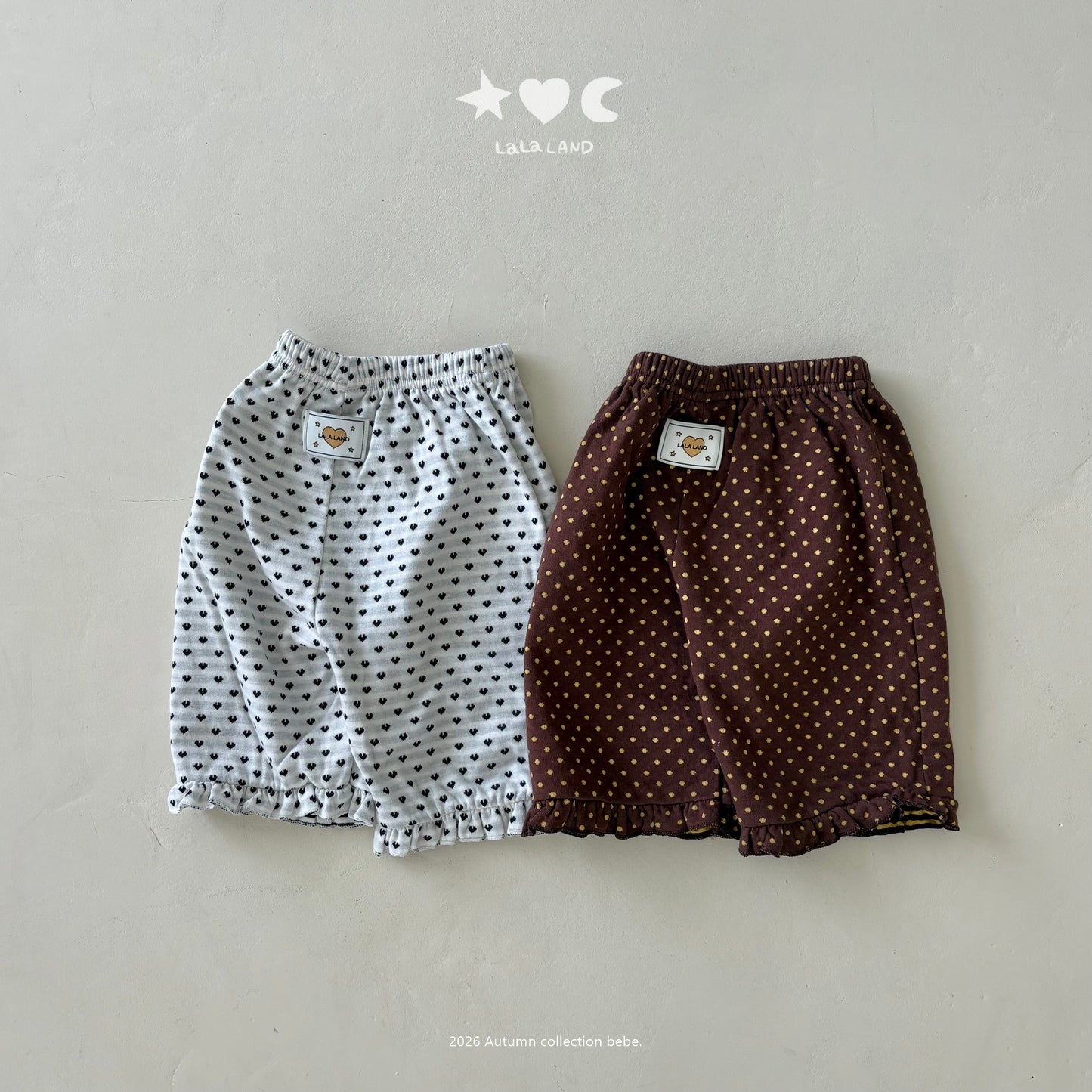 【PRE-ODER〆8.9(sun)】19.Heart-Dot Frill Pants | lalaland