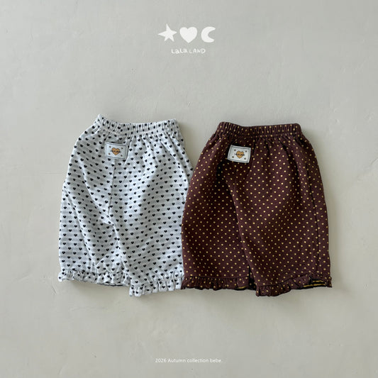 【PRE-ODER〆8.9(sun)】19.Heart-Dot Frill Pants | lalaland
