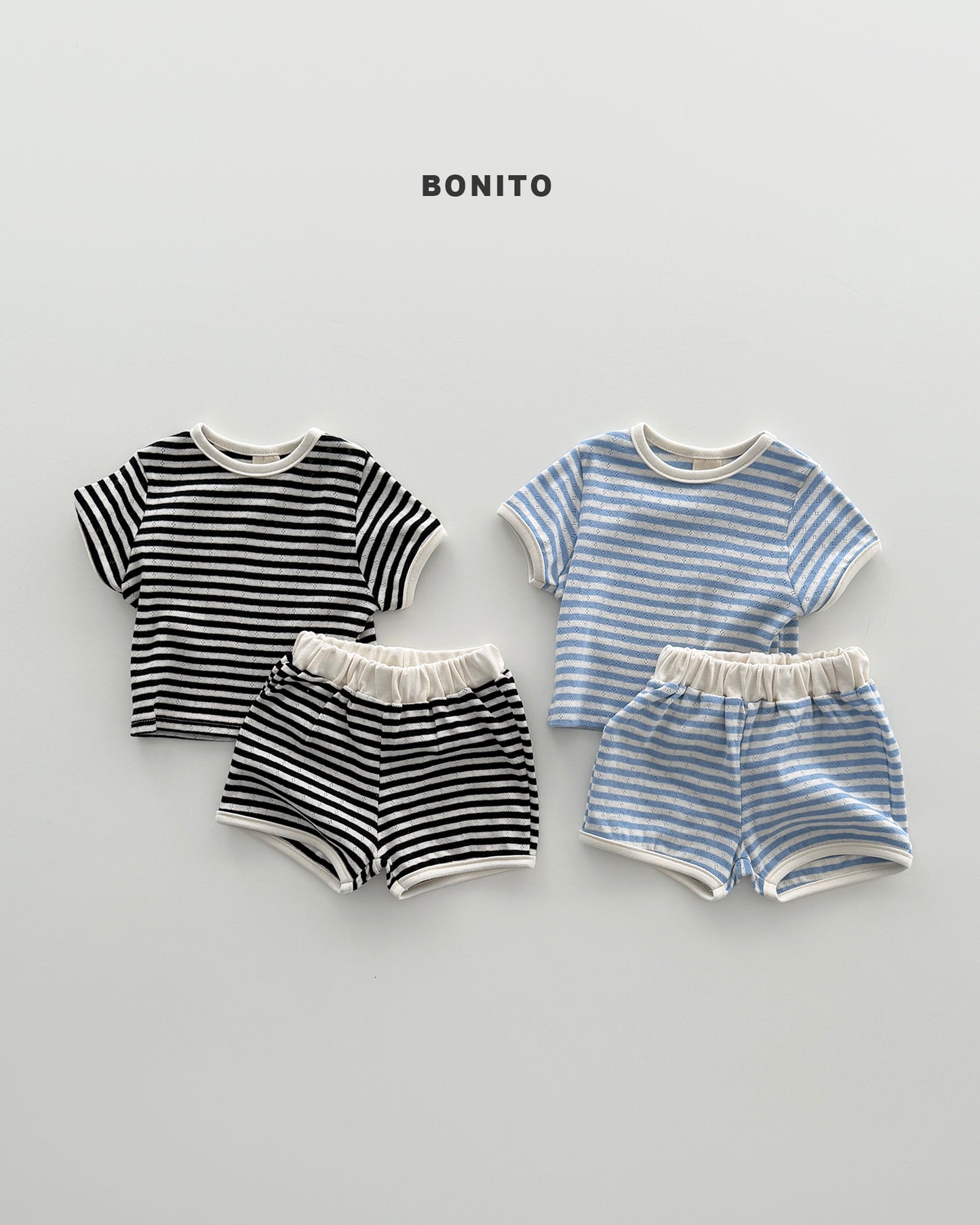 【期間限定 PRE-ODER】8.Bébé Eyelet Song Song Stripe Set