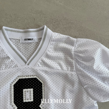 【PREORDER 4日間限定】6.Mesh Puff V-Neck T-Shirt
