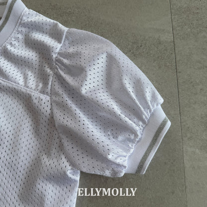 【PREORDER 4日間限定】6.Mesh Puff V-Neck T-Shirt