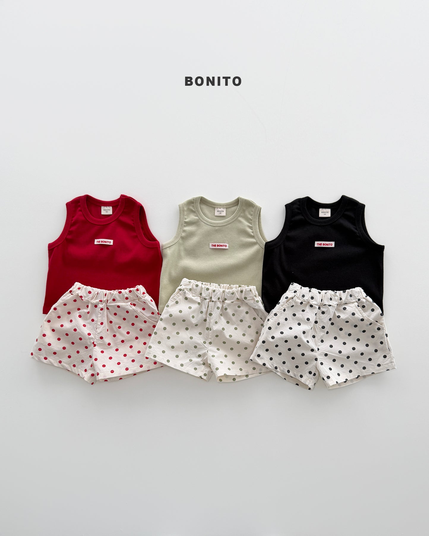 【期間限定 PRE-ODER】4.Bébé Sleeveless Dot Pants Set