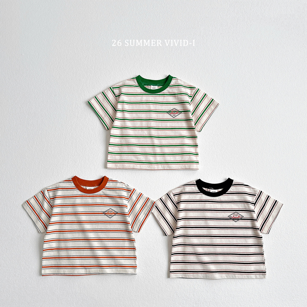 【PREORDER受付終了、ご希望はお問い合わせください。】69.Diamond Logo Stripe Tee