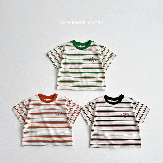 【PREORDER受付終了、ご希望はお問い合わせください。】69.Diamond Logo Stripe Tee
