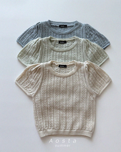 【PREORDER受付終了、ご希望はお問い合わせください。】21.Knit Eyelet T