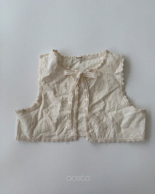 【秋のPRE-ODER 5%OFF】20.Lace Open Vest