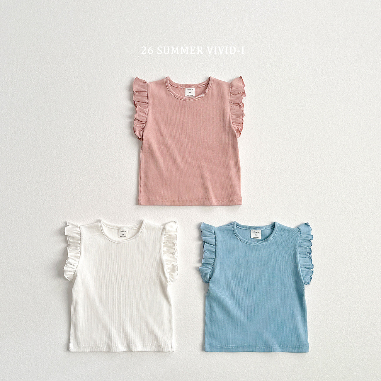 【PREORDER受付終了、ご希望はお問い合わせください。】77.Rib Frill Sleeveless Top