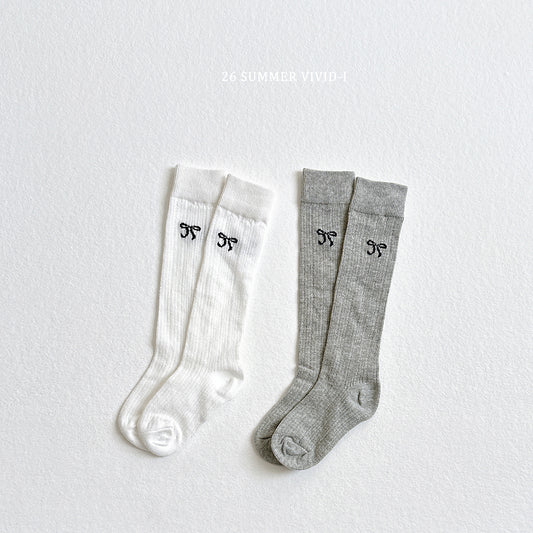 【PREORDER受付終了、ご希望はお問い合わせください。】121.Ribbon Embroidery Knee Socks