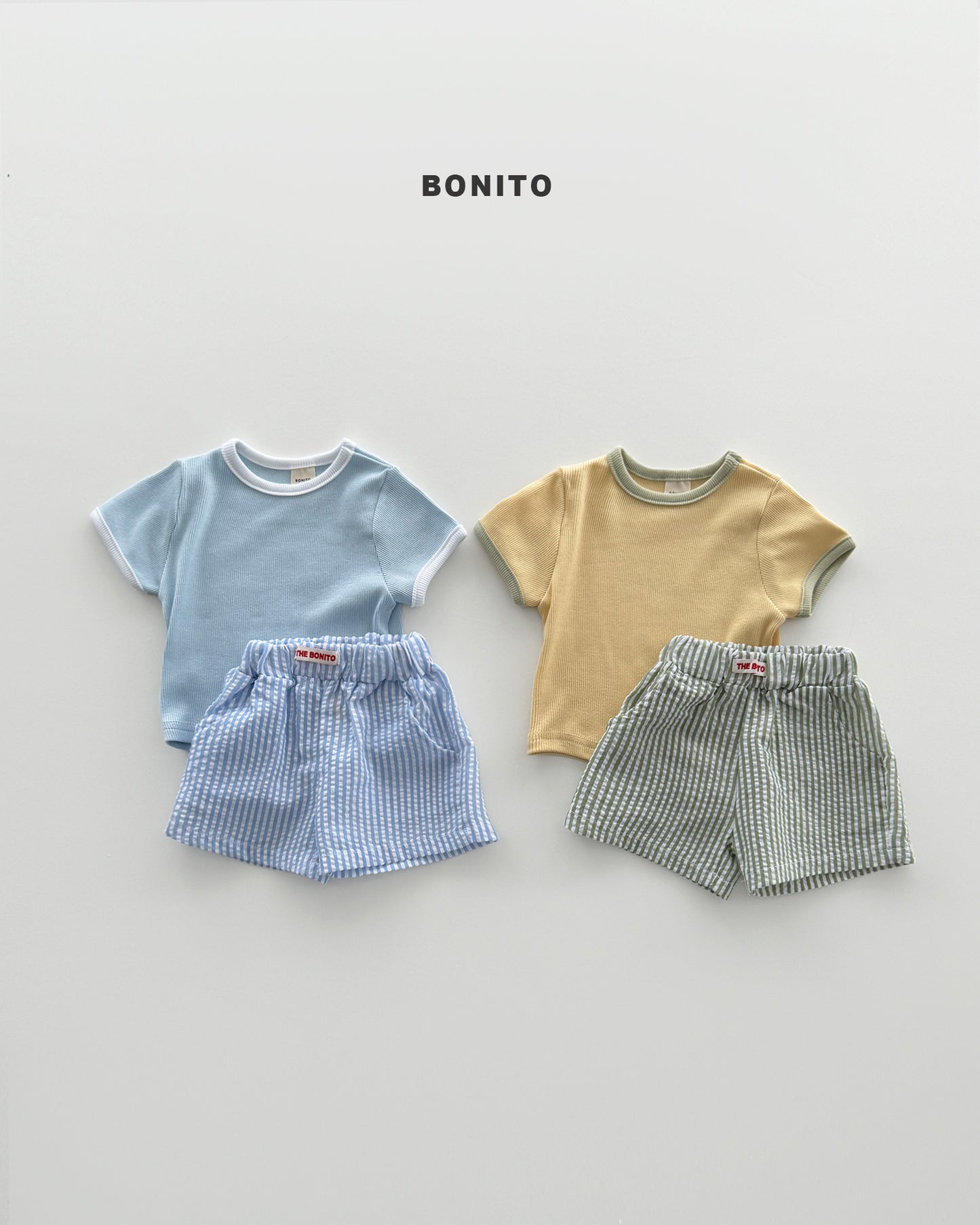【期間限定 PRE-ODER】7.Bébé Vertical Stripe Shorts Set
