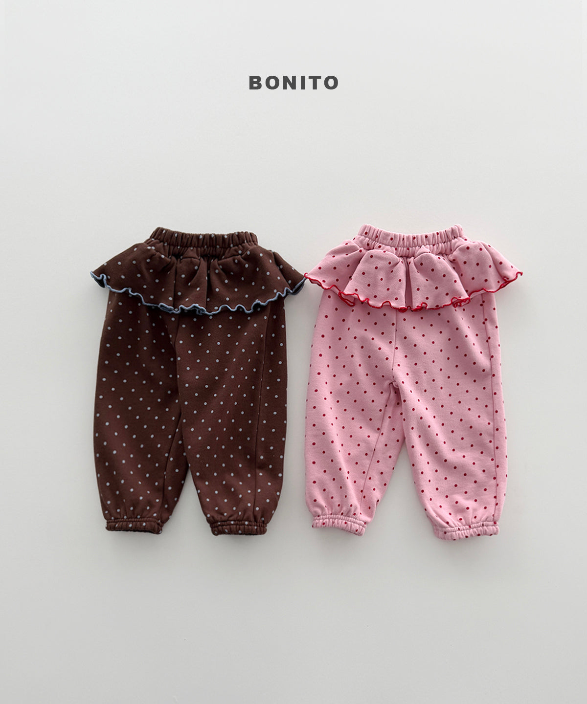 60.Dot Frill Jogger Pants