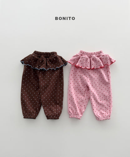 60.Dot Frill Jogger Pants