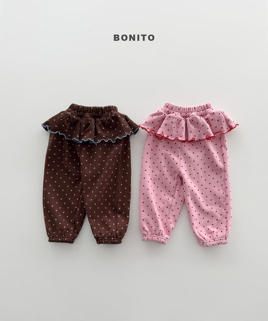 60.Dot Frill Jogger Pants