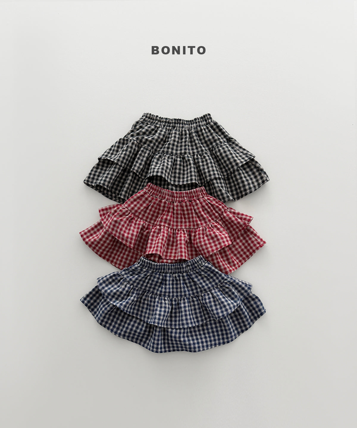 62.Check Tiered Skirt