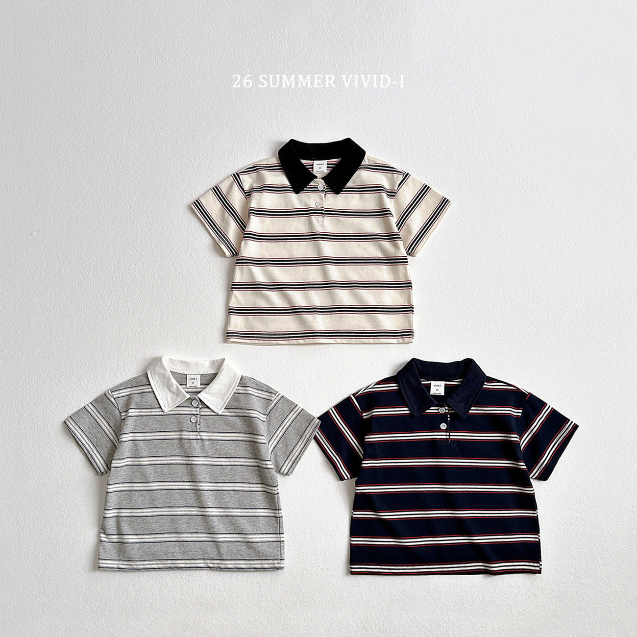 【PREORDER受付終了、ご希望はお問い合わせください。】64.Multi Collar Stripe ShortSleeve Top