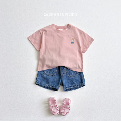 【PREORDER受付終了、ご希望はお問い合わせください。】63.Bear Embroidery ShortSleeve Tee