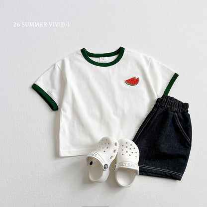 【PREORDER受付終了、ご希望はお問い合わせください。】99.Fruit Embroidery Raglan Set