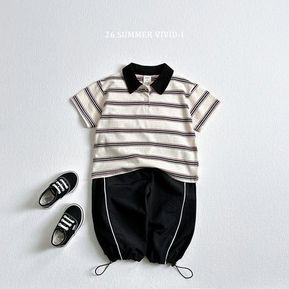 【PREORDER受付終了、ご希望はお問い合わせください。】64.Multi Collar Stripe ShortSleeve Top