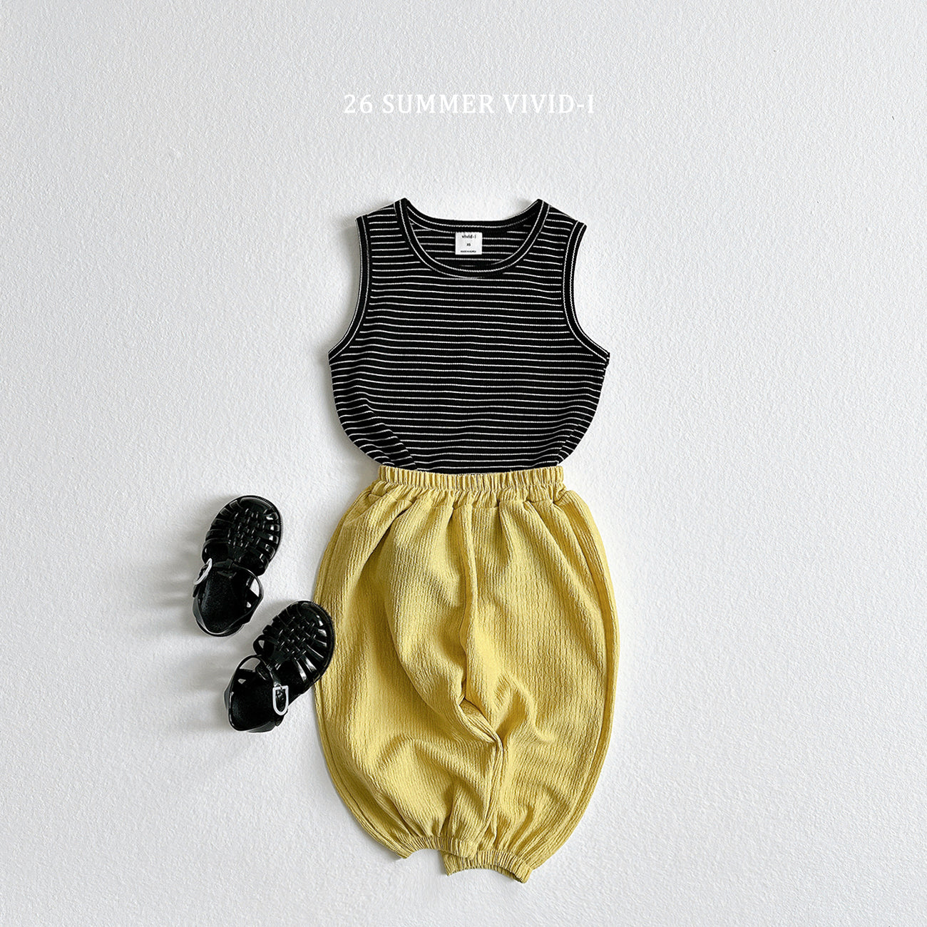 【PREORDER受付終了、ご希望はお問い合わせください。】84.[Set] Stripe Rib Sleeveless Top
