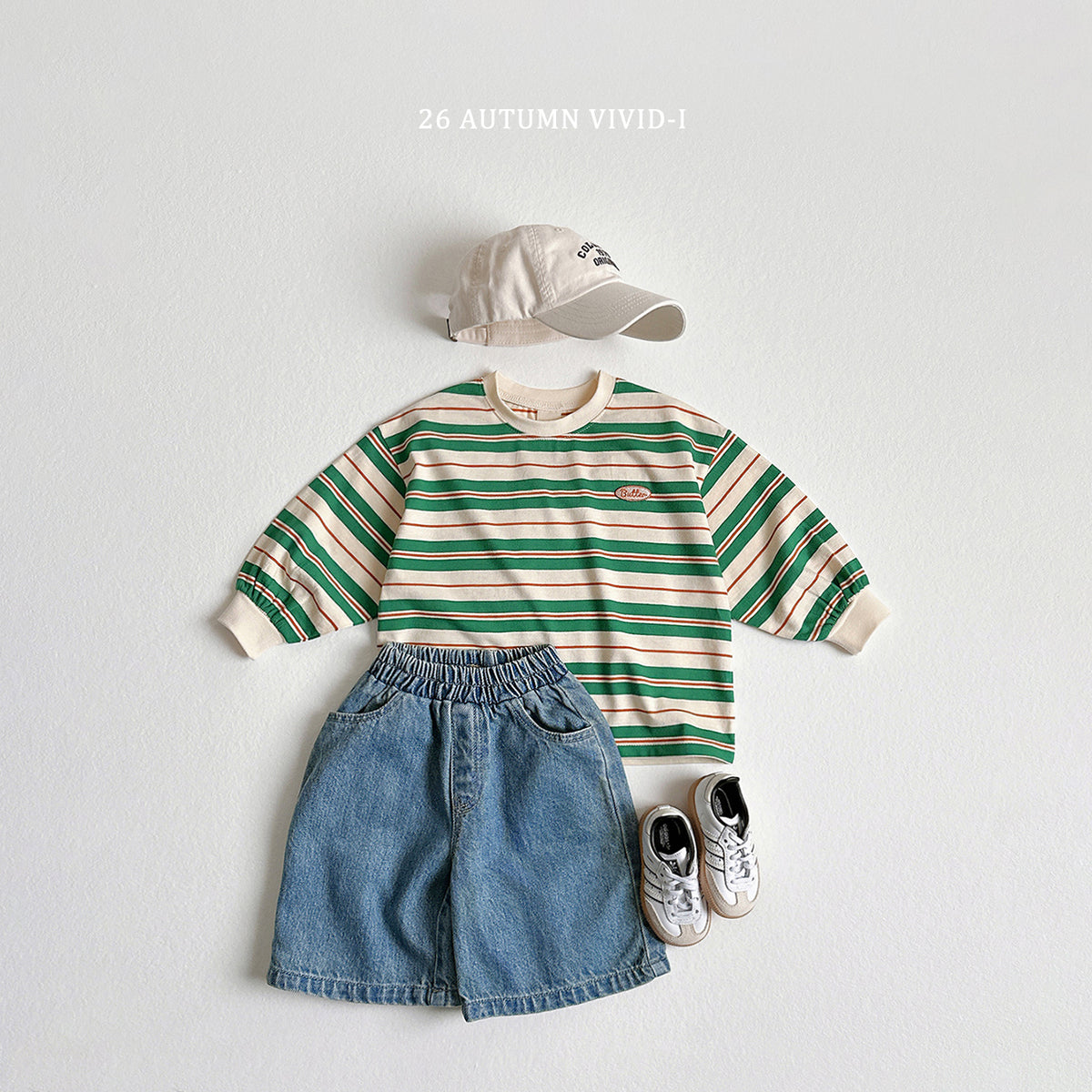 【秋のPRE-ODER 5%OFF】44.Butter Stripe Tee