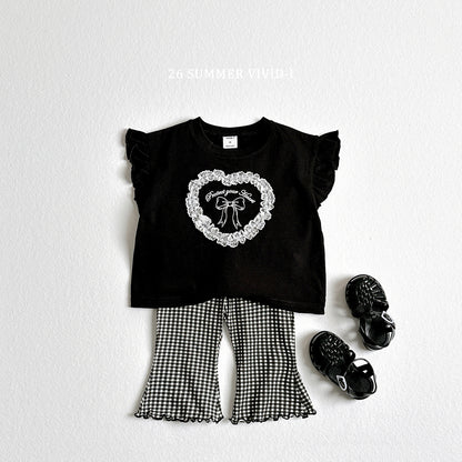 【PREORDER受付終了、ご希望はお問い合わせください。】80.Lace Heart Frill Tee