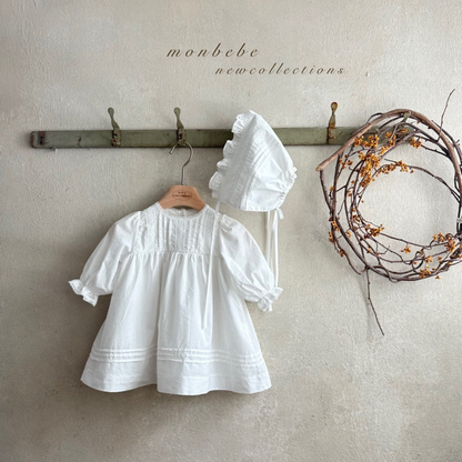 ｟送料無料｠退院着から1歳頃まで / petit baby dress + bonnet