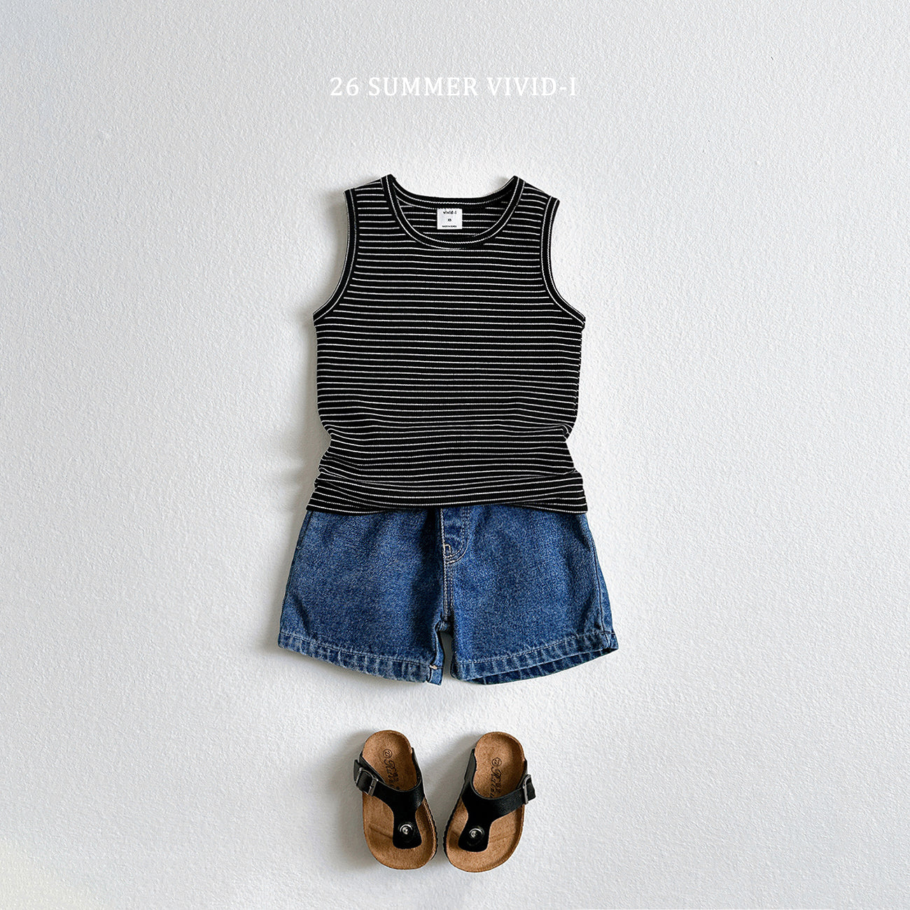 【PREORDER受付終了、ご希望はお問い合わせください。】84.[Set] Stripe Rib Sleeveless Top
