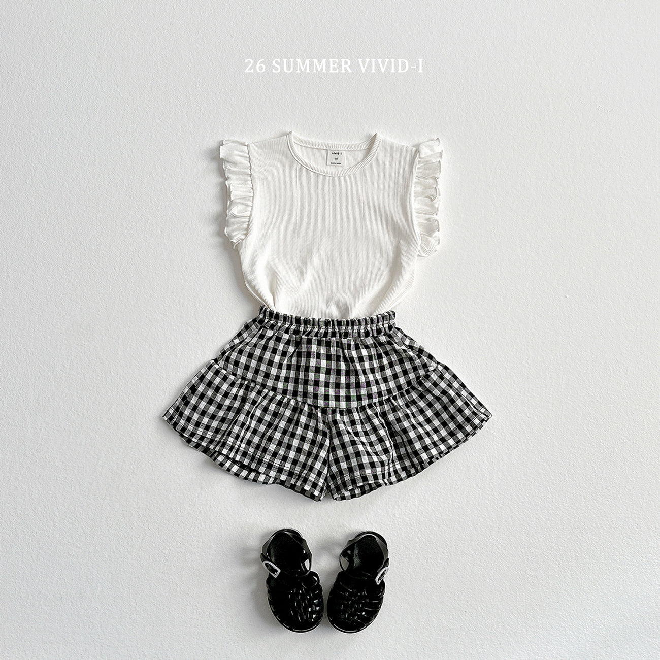 【PREORDER受付終了、ご希望はお問い合わせください。】77.Rib Frill Sleeveless Top