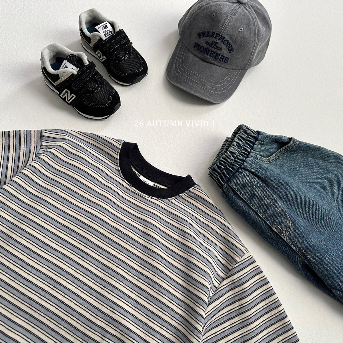 【秋のPRE-ODER 5%OFF】45.Contrast Multi-Stripe Tee