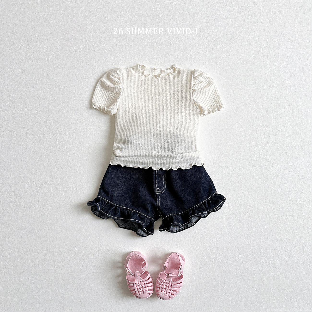 【PREORDER受付終了、ご希望はお問い合わせください。】12.Frill NonFade Denim Shorts