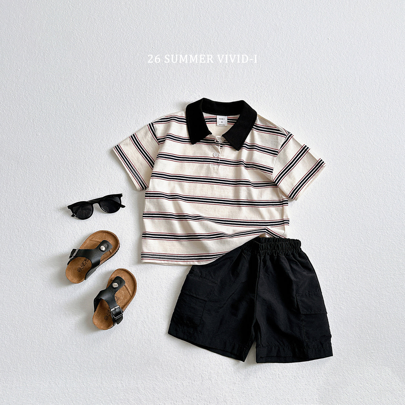 【PREORDER受付終了、ご希望はお問い合わせください。】64.Multi Collar Stripe ShortSleeve Top