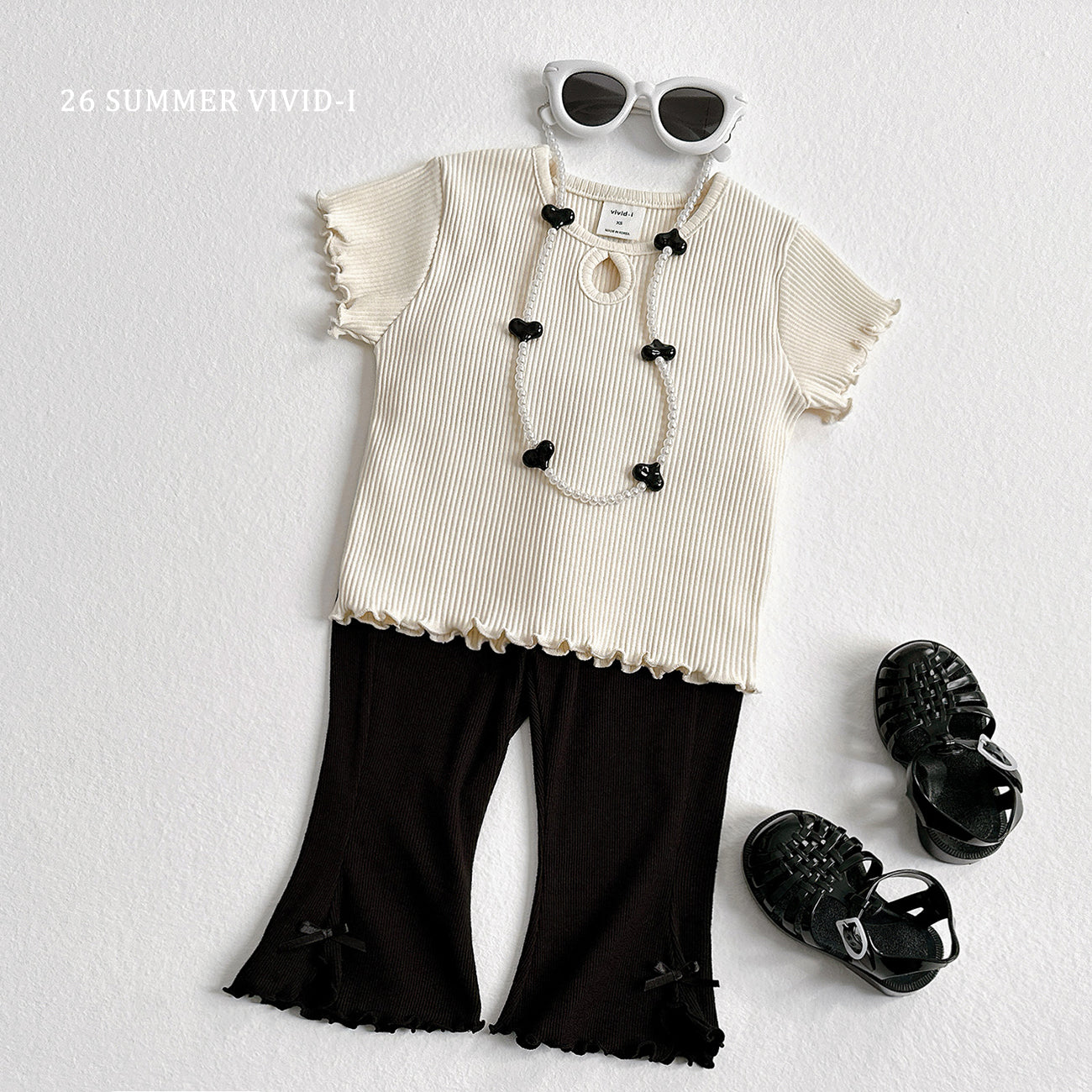 【PREORDER受付終了、ご希望はお問い合わせください。】27.Ribbon Slit Flare 7分丈 Pants