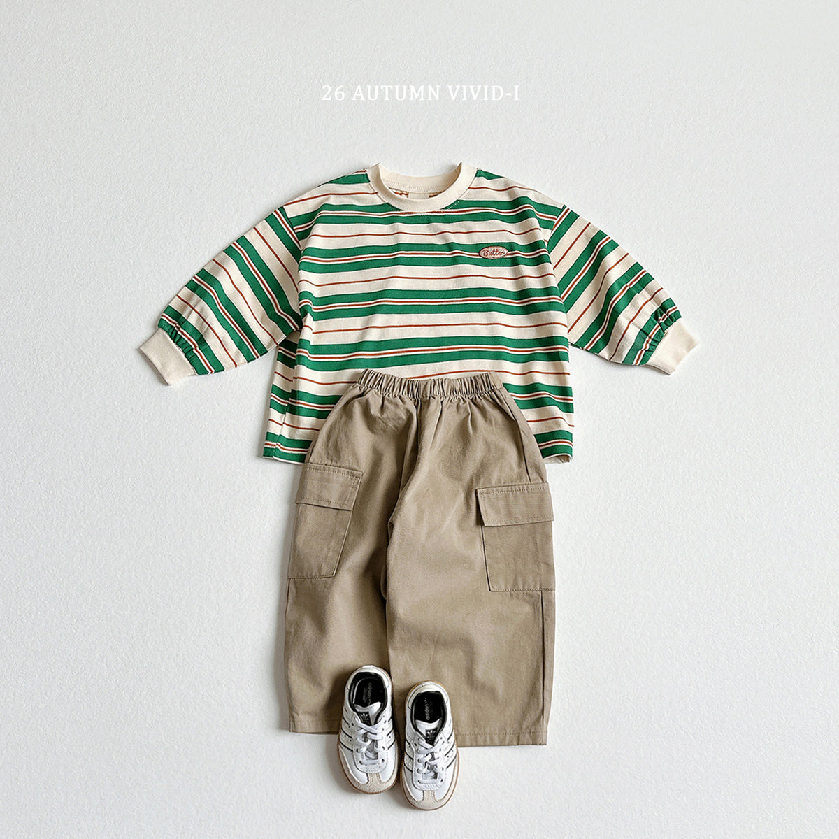 【秋のPRE-ODER 5%OFF】44.Butter Stripe Tee