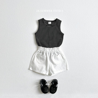 【PREORDER受付終了、ご希望はお問い合わせください。】84.[Set] Stripe Rib Sleeveless Top
