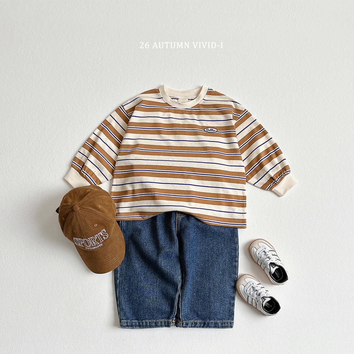 【秋のPRE-ODER 5%OFF】44.Butter Stripe Tee