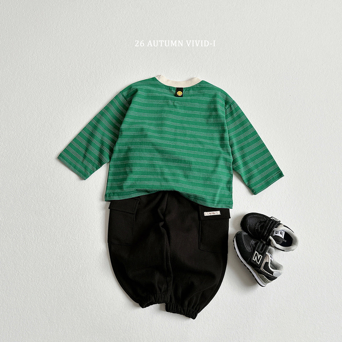 【秋のPRE-ODER 5%OFF】37.Stripe Smile Label Tee