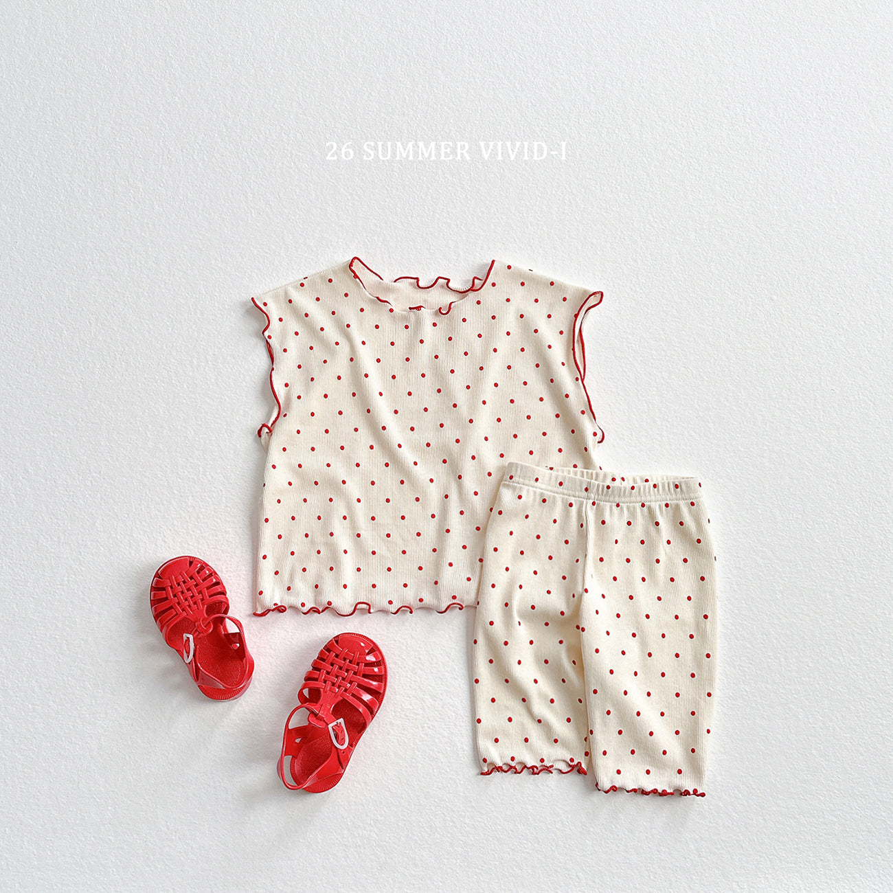 【PREORDER受付終了、ご希望はお問い合わせください。】83.Strawberry Dot Flare Tee