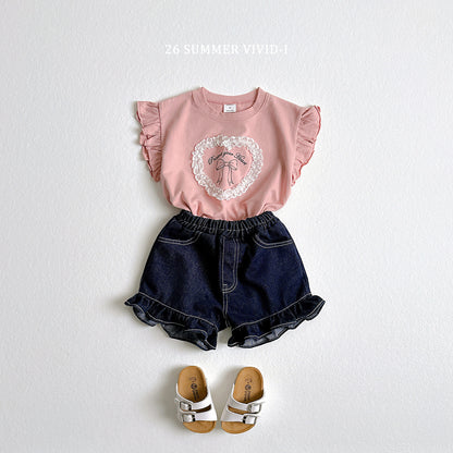 【PREORDER受付終了、ご希望はお問い合わせください。】12.Frill NonFade Denim Shorts