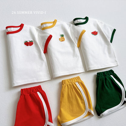 【PREORDER受付終了、ご希望はお問い合わせください。】99.Fruit Embroidery Raglan Set