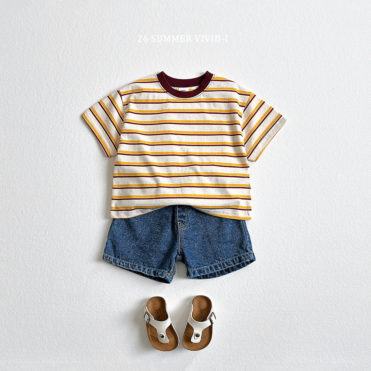 【PREORDER受付終了、ご希望はお問い合わせください。】62.Heart Smile Stripe Tee