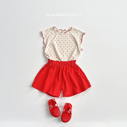 【PREORDER受付終了、ご希望はお問い合わせください。】83.Strawberry Dot Flare Tee