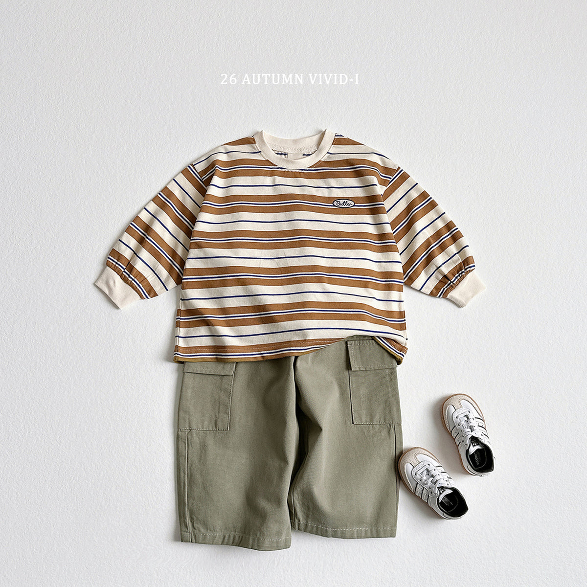 【秋のPRE-ODER 5%OFF】44.Butter Stripe Tee