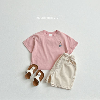 【PREORDER受付終了、ご希望はお問い合わせください。】63.Bear Embroidery ShortSleeve Tee