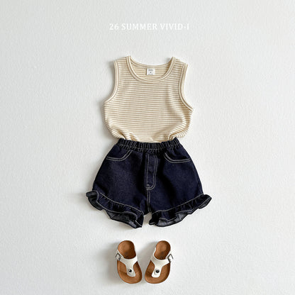 【PREORDER受付終了、ご希望はお問い合わせください。】84.[Set] Stripe Rib Sleeveless Top