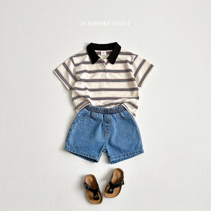 【PREORDER受付終了、ご希望はお問い合わせください。】64.Multi Collar Stripe ShortSleeve Top