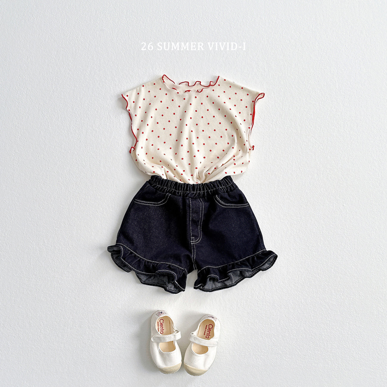 【PREORDER受付終了、ご希望はお問い合わせください。】12.Frill NonFade Denim Shorts
