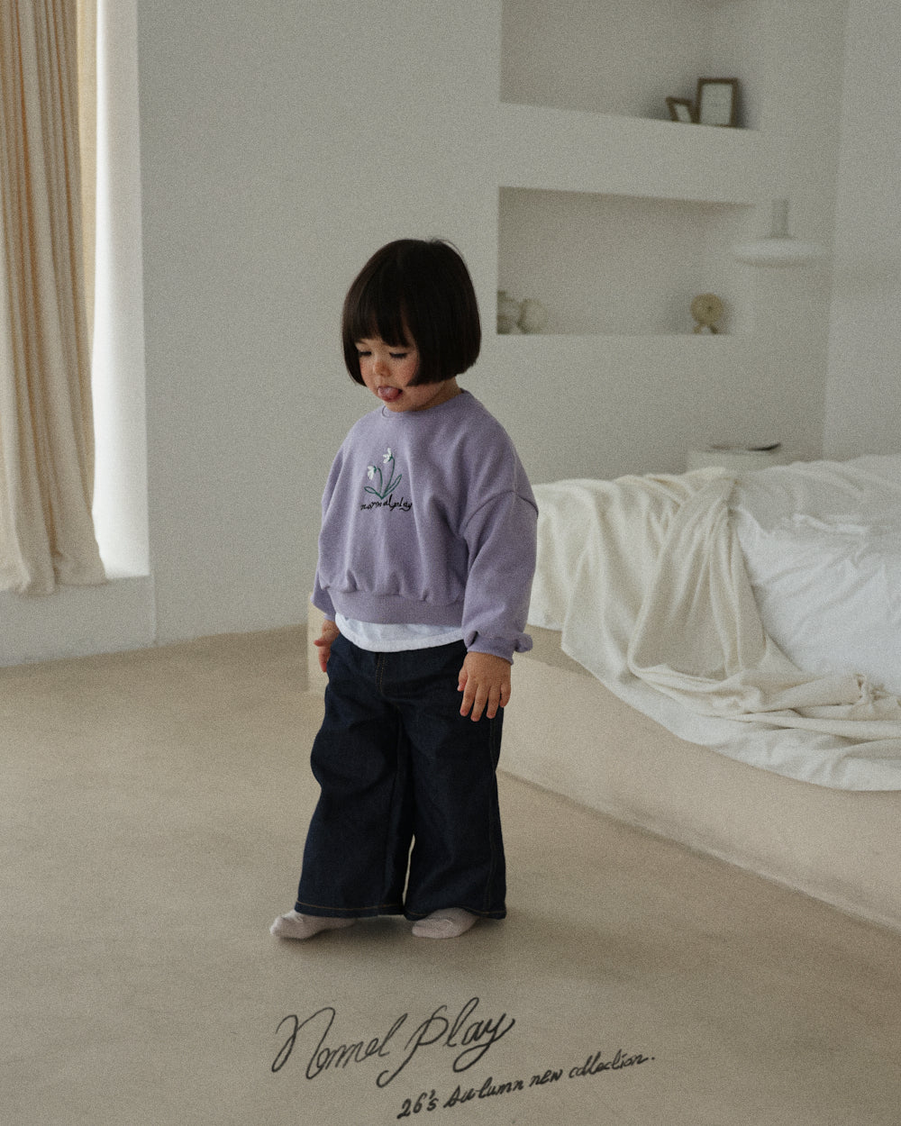 【PRE-ODER〆8.9(sun)】16.Double Flower Embroidery Sweatshirt | normalplay