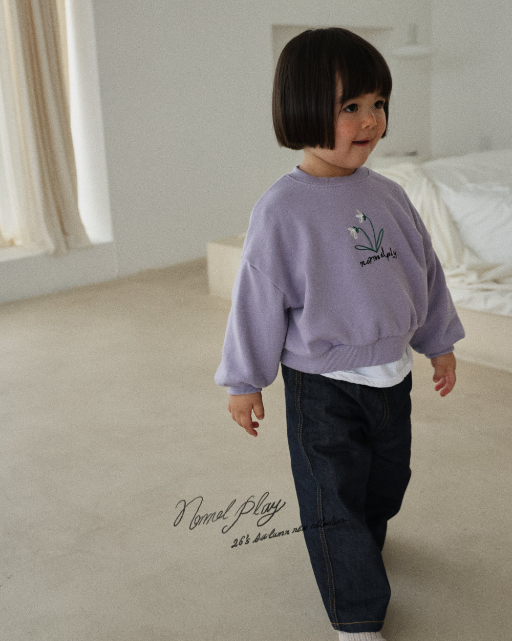 【PRE-ODER〆8.9(sun)】16.Double Flower Embroidery Sweatshirt | normalplay