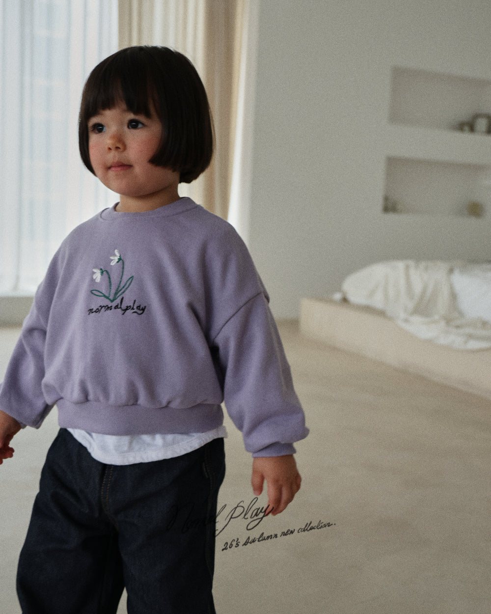 【PRE-ODER〆8.9(sun)】16.Double Flower Embroidery Sweatshirt | normalplay